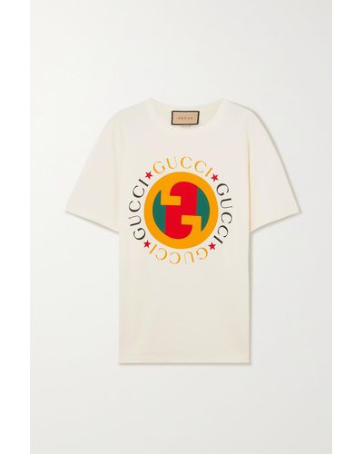 Gucci T-Shirt Aus Baumwolljersey Mit Print - Weiß