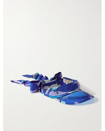 Emilio Pucci Printed Silk-twill And Pvc Visor - Blue