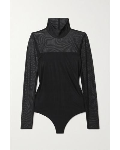 Commando Stretch-mesh And Jersey Bodysuit - Black