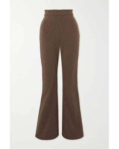 Balmain Cotton-blend Logo-jacquard Flared Ski Trousers - Brown
