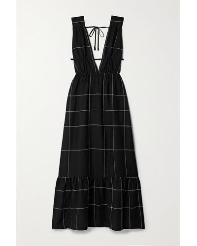 lemlem + Net Sustain Lelisa Checked Cotton-blend Maxi Dress - Black