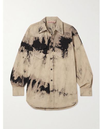 Acne Studios Oversized-jeanshemd Mit Batikmuster - Natur