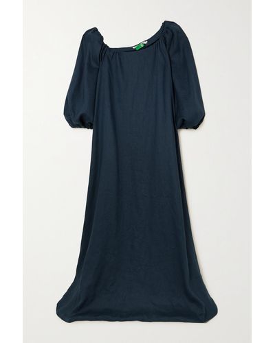 BERNADETTE Nathalie Asymmetrisches Kleid Aus Leinen - Blau