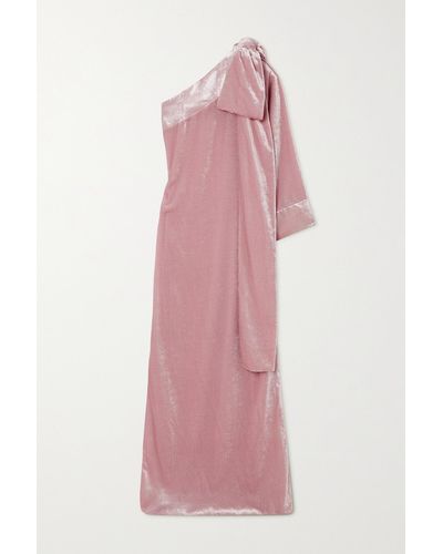 BERNADETTE Nel Asymmetrische Robe Aus Samt Mit Schleife - Pink