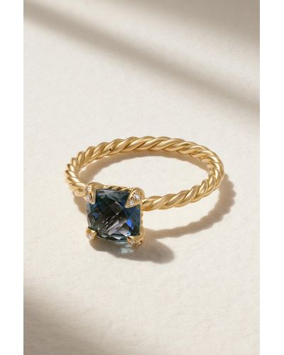 David Yurman Chatelaine 18-karat Gold, Topaz And Diamond Ring - Metallic