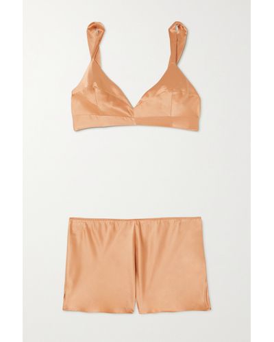 Olivia Von Halle Zsa Zsa Silk-satin Pyjama Set - Brown