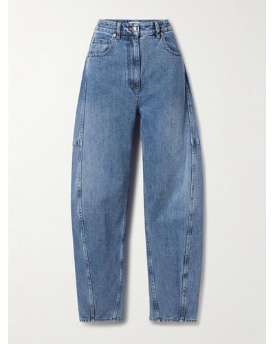 Tibi Sid Panelled High-rise Tapered Jeans - Blue