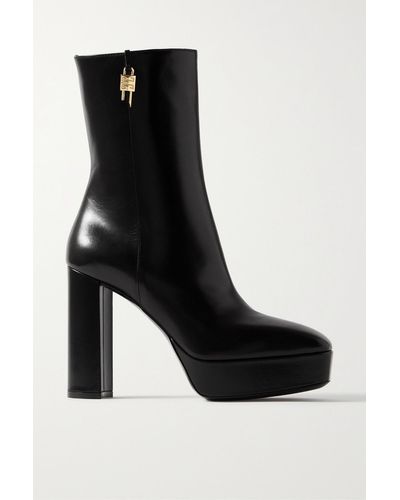 Givenchy G Lock Stiefel Aus Glanzleder Mit Plateau - Schwarz