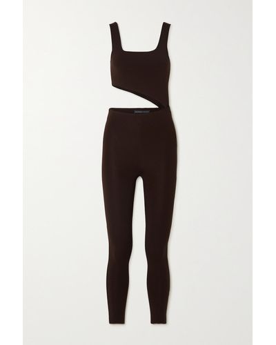 Zeynep Arcay Cutout Stretch-knit Jumpsuit - Brown