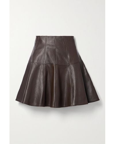 Ulla Johnson Kiara Panelled Leather Mini Skirt - Brown