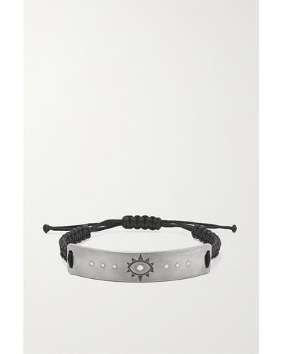 Diane Kordas Evil Eye Titanium, Cord And Diamond Bracelet - Black