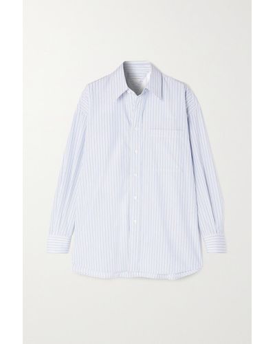 Bottega Veneta Striped Cotton-poplin Shirt - White