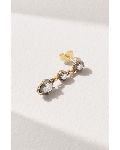 Jacquie Aiche Sophia 14-karat Gold, Rhodium And Diamond Single Earring - Natural