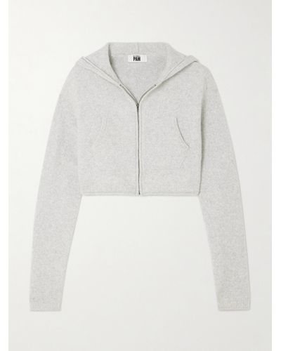 RE/DONE + Net Sustain + Pamela Anderson Cropped Brushed Organic Cotton-blend Hoodie - White