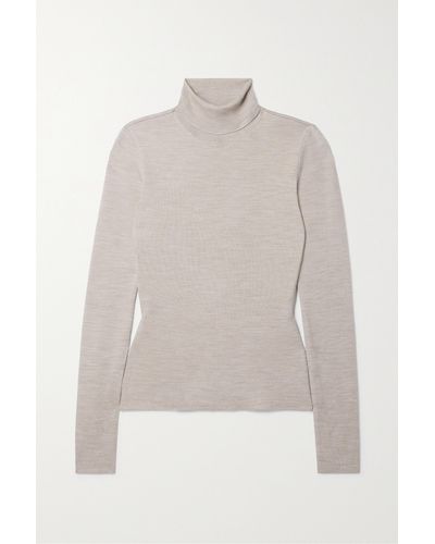 Gabriela Hearst May Wool, Cashmere And Silk-blend Turtleneck Jumper - White