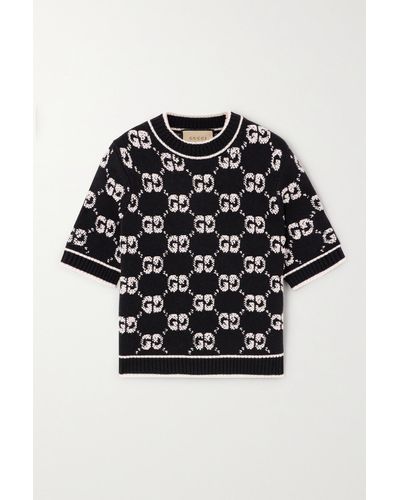 Gucci Wool Short-sleeve Sweater - Black