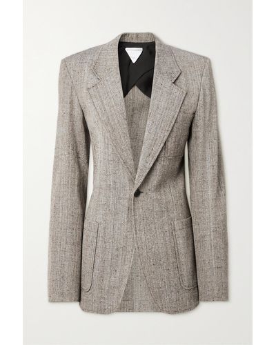 Bottega Veneta Tweed Blazer - Grey