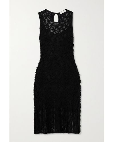 Chloé Tweed And Lace Mini Dress - Black