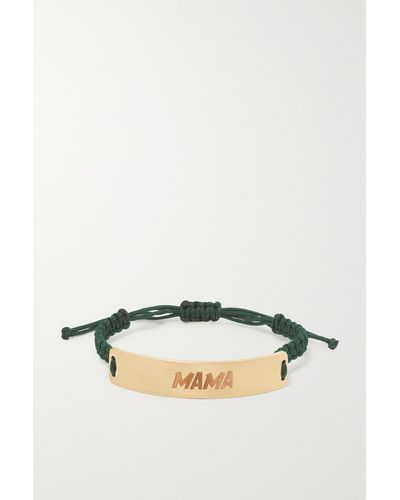 Diane Kordas Mama 18-karat Gold And Cord Bracelet - Green