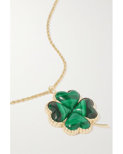 Retrouvai Grandfather 14-karat Gold Malachite Necklace - Green