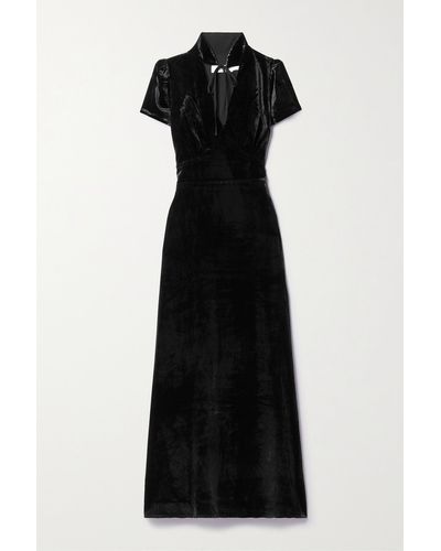 Cefinn Jacquetta Cutout Velvet Midi Dress - Black