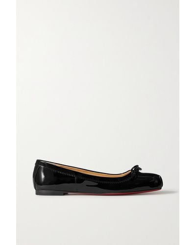 Christian Louboutin Mamadrague Patent-leather Ballet Flats - White