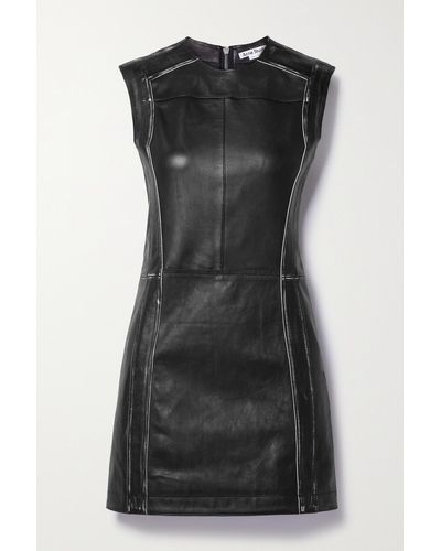 Acne Studios Distressed Leather Mini Dress - Black