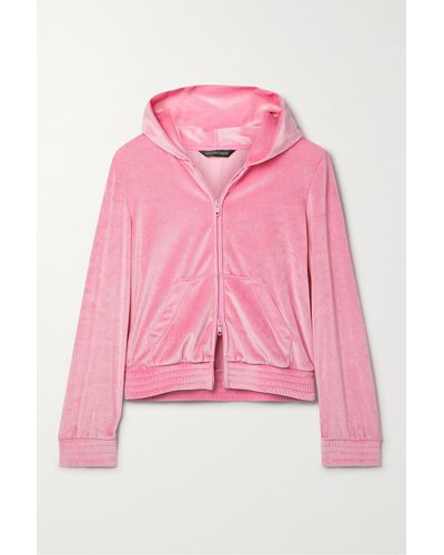 Balenciaga Kapuzenjacke Aus Samt Mit Kristallen - Pink