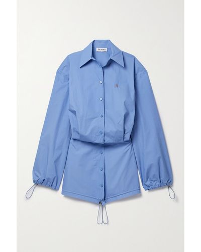 The Attico Mini-robe En Popeline De Coton - Bleu