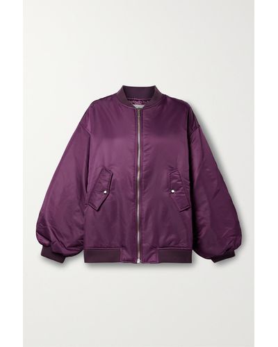 Frankie Shop Astra Oversized Shell Bomber Jacket - Purple