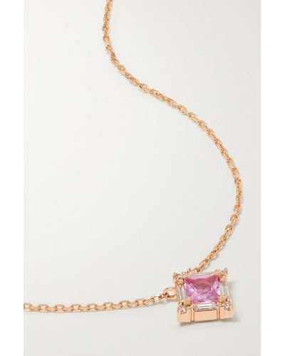 Suzanne Kalan 18-karat Rose Gold, Sapphire And Diamond Necklace - Pink