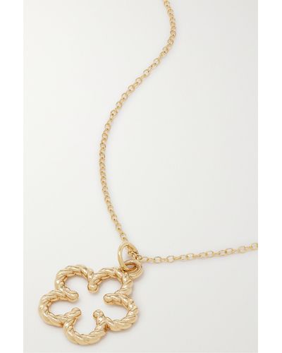 Alison Lou Flower Streamer 14-karat Gold Necklace - White
