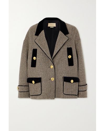 Gucci Wool Herringbone Coat - Multicolour