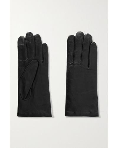 Agnelle Ines Leather Gloves - Black