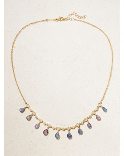 Jacquie Aiche Shaker 14-karat Gold, Diamond And Opal Necklace - Natural