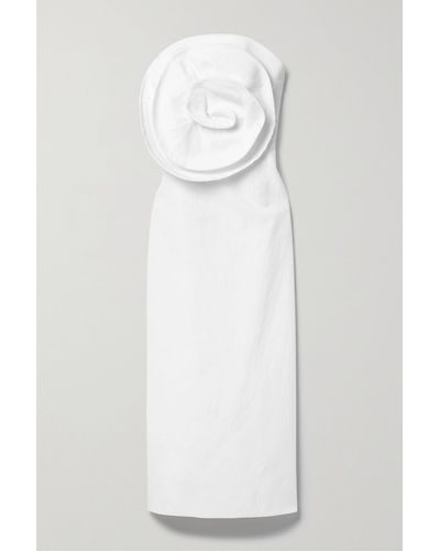 Mara Hoffman + Net Sustain Maia Strapless Embellished Lyocell And Linen-blend Midi Dress - White