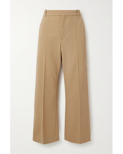 Chloé Cropped Wool Bootcut Trousers - Natural