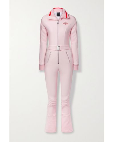 CORDOVA The Modena Belted Quilted Striped Ski Suit - Pink