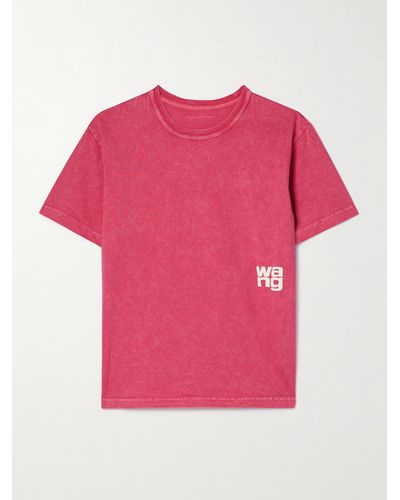 T By Alexander Wang Essential Printed Cotton-jersey T-shirt - Pink