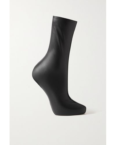 Wolford + Amina Muaddi Vegan Leather Socks - Black