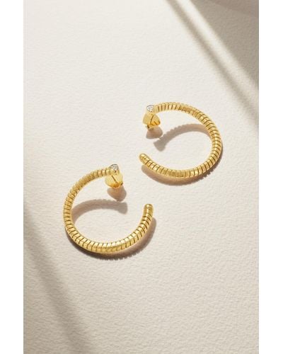 Marina B Trisolina 18-karat Gold Diamond Hoop Earrings - Natural
