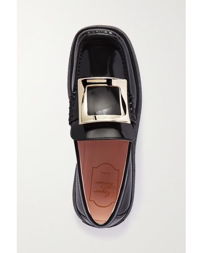 Roger Vivier Viv Ranger Loafers Aus Lackleder Mit Schnalle - Schwarz