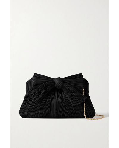 Loeffler Randall Rayne Bow-embellished Plissé-organza Clutch - Black