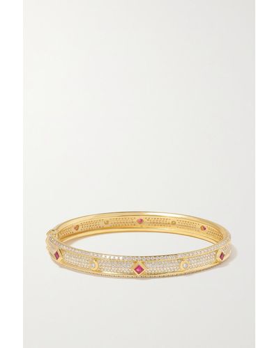 David Yurman Modern Renaissance 18-karat Gold, Diamond And Ruby Bracelet - Metallic