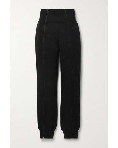 Nike Zip-detailed Cotton-blend Jersey Track Pants - Black