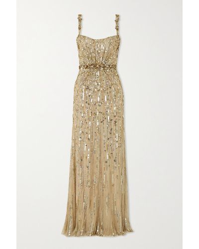 Jenny Packham Embellished Bright Gem Gown - Metallic