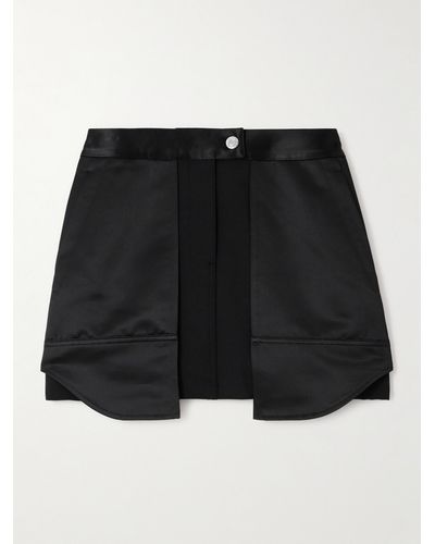 Helmut Lang Inside Out Satin And Crepe Mini Skirt - Black