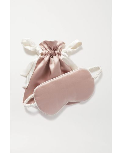 Olivia Von Halle Wendbare Schlafmaske Aus Seidensatin - Pink
