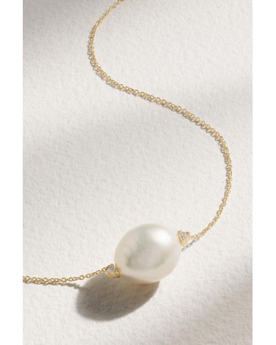 Mizuki 14-karat Gold, Pearl And Diamond Necklace - Natural