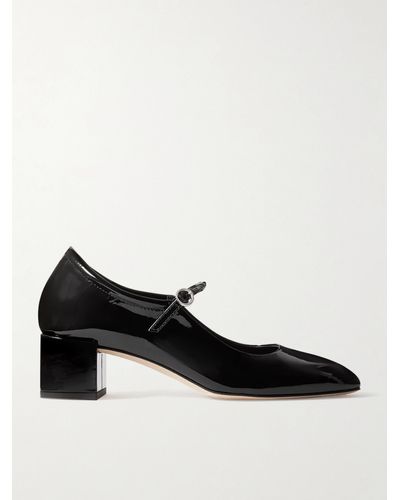 Aeyde Aline Patent-leather Mary Jane Court Shoes - Black